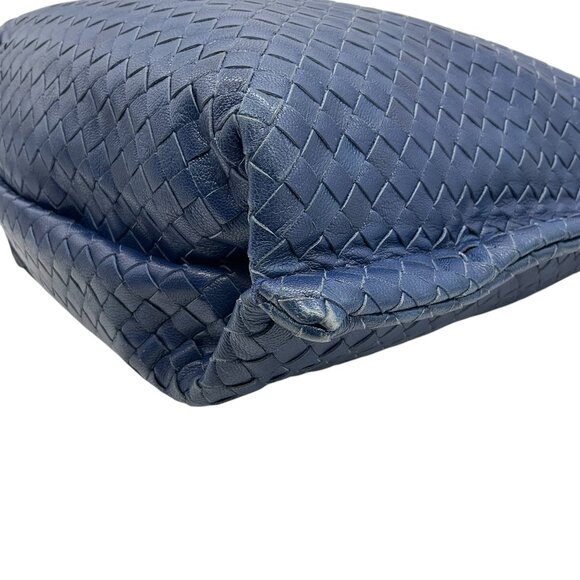 Bottega Veneta Blue Intrecciato Leather Shoulder Bag - Picture 5 of 9